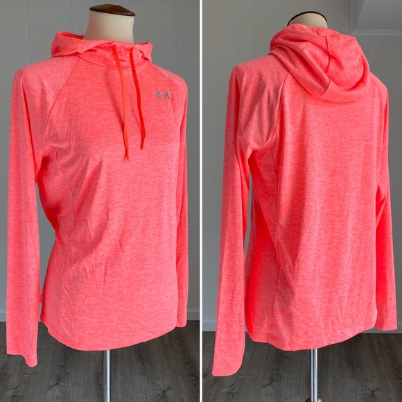 Under Armour Tops - NWT Neon Coral Under Armour Pullover Hoodie Med